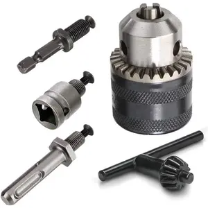 1set 1.5-13mm Converter 1/2 Shank -20UNF Key Drill Chuck Thread Quick Change Adapter SDS 1/4 Shank Hex Impact Driver Wrench Bit Connecting Rod(Chuck SDS Adapter)