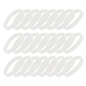 Unique Bargains Eye-catching Solid Silicone Bracelets 24 Pcs White 7.87"