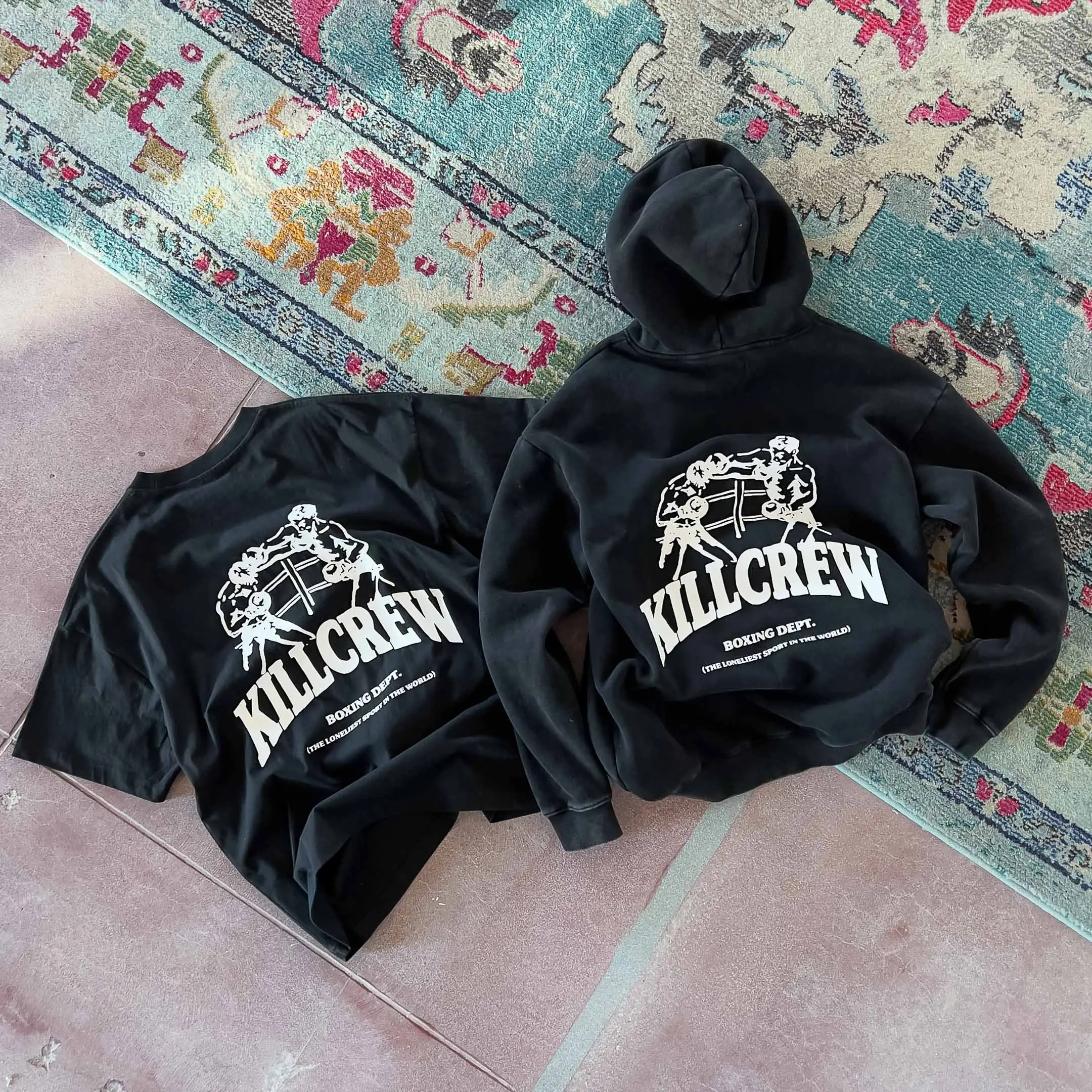 Men's Kill Crew Boxing Dept. Relaxed Fit Tops - Oversized Lux Hoodies, Menswear Sweatshirts with Premium Fabric and Sturdy Hem, Casual, Cotton, Fleece, Pullover