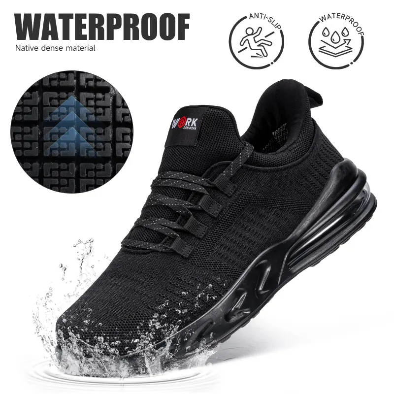 Waterproof Breathable Air Cushion Work Shoes for Men & Women Seamless Full Coverage Shoes,【LARNMERN】 No Rubbing Comfort Lining Non-Slip Oil-Proof All-Season Perfect for Chefs Nurses Cleaners & Outdoor Activities