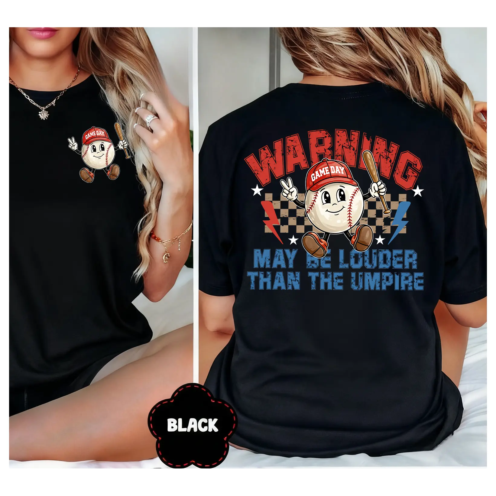 100% Cotton Funny May Be Louder Than The Umpire T-Shirt, Game Day Baseball Mama Tee, Retro Baseball Mom Shirt, Baseball Season Game Day Mama Gift