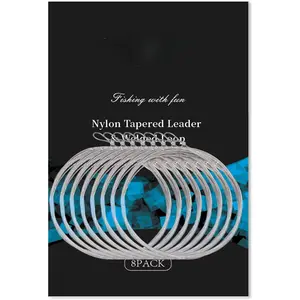 8 Pack Welded Tapered Leader Fly Fishing Leader with Loop 9ft 0/1/2/3/4/5/6/7X Nylon Fly Leader …