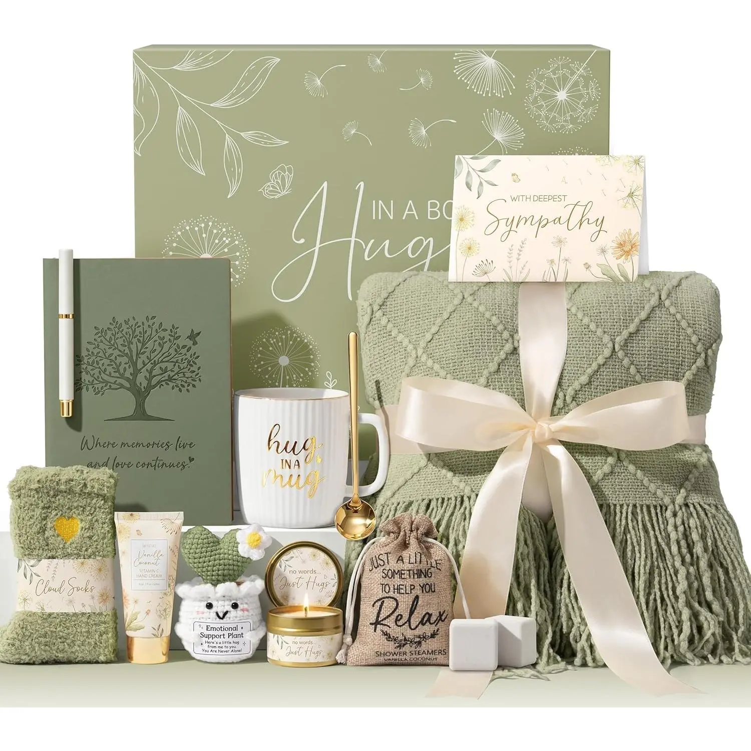 Sympathy Gifts Baskets for Loss of Loved One Mother Father Husband Mom Dad, Memorial Bereavement Grief Condolences Gift Basket for Loss, Hug In A Box Miscarriage Gifts for Mothers Women