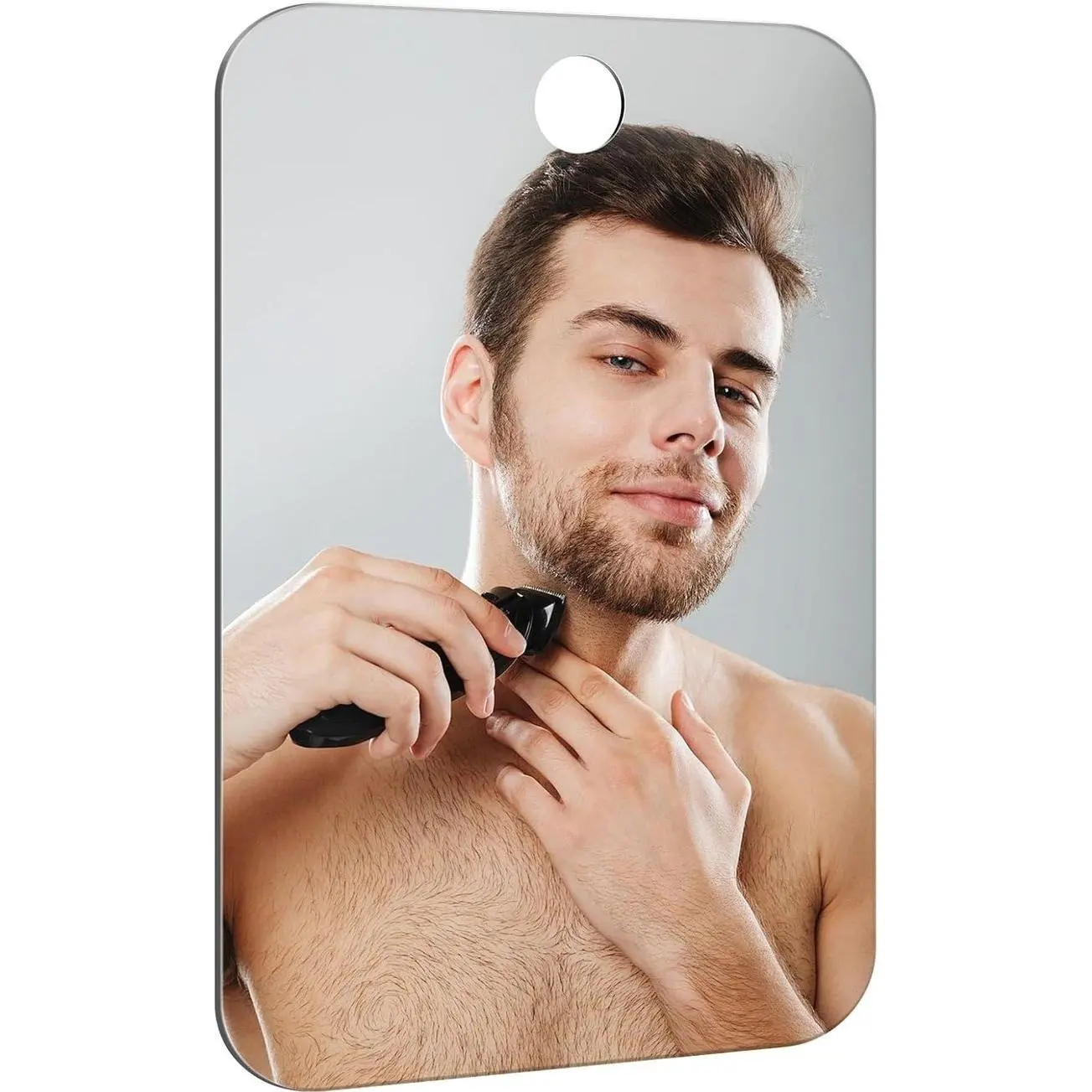 Shower Mirror Fogless for Shaving Anti-Fog Frameless Wall Hanging Makeup,11.02" L x 7.87" W