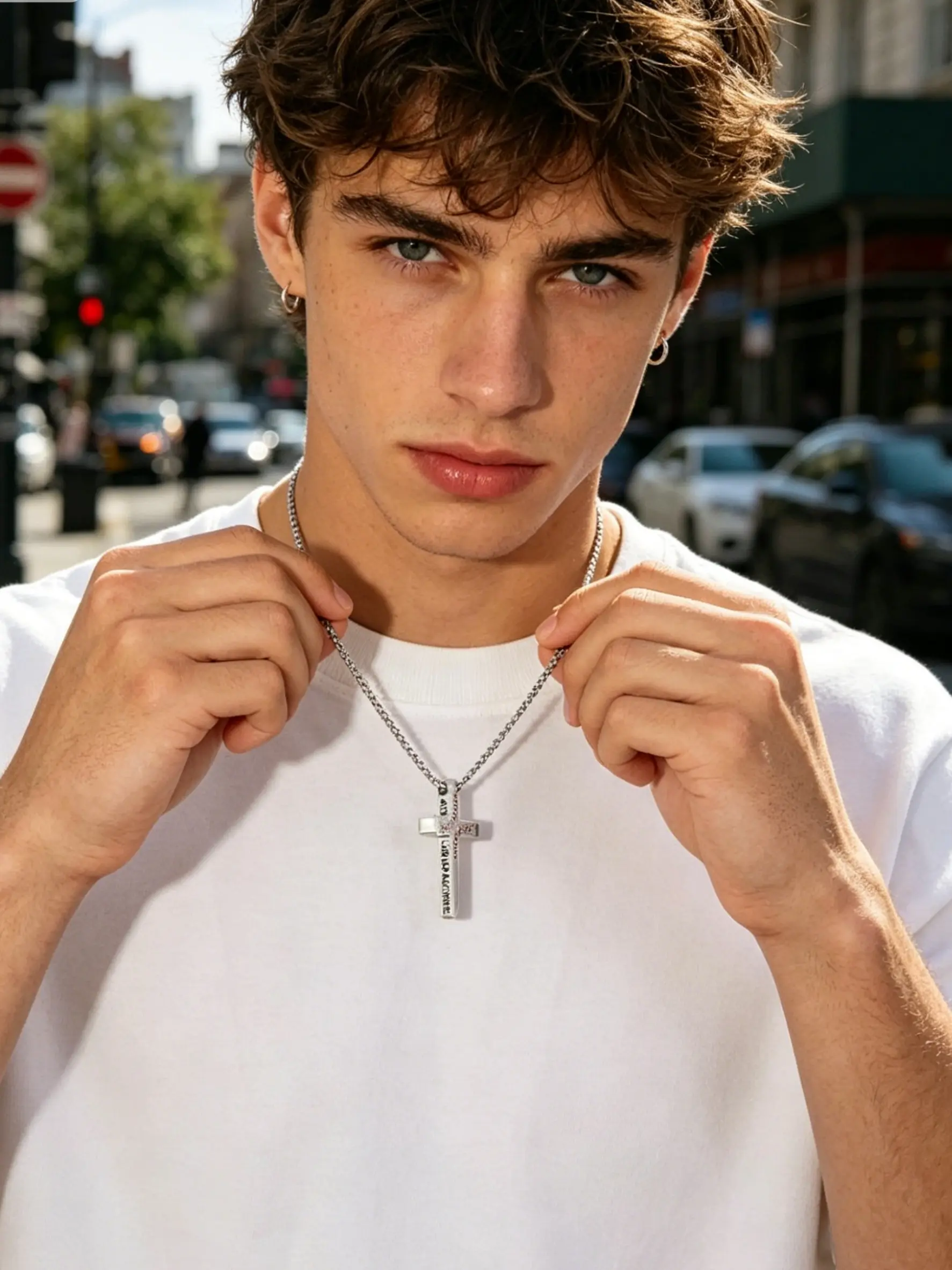 Baseball Bible Verse Inspirational Cross Necklace for Boys Men, Stainless Steel Cross Pendant Baseball Easter Basket Stuffers Christian Religious Jewelry Gifts for Teen Boys Kids