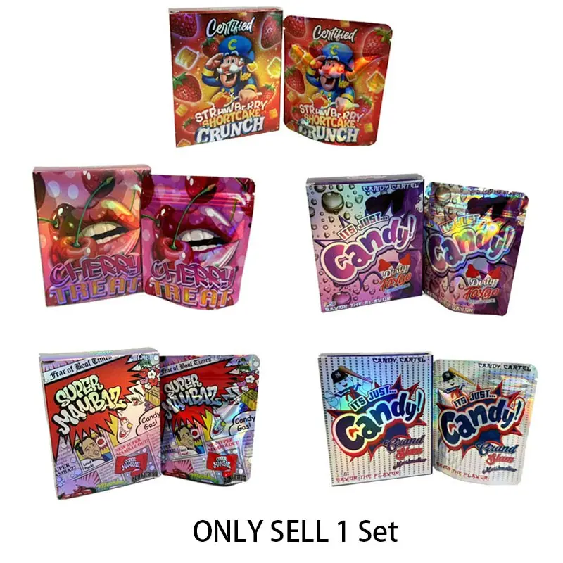 10pcs holographic polyester film bag, birthday packaging props, surprise gifts for holiday parties, DIY toy anti zipper bag, candy bag, Plastic Gift Bags