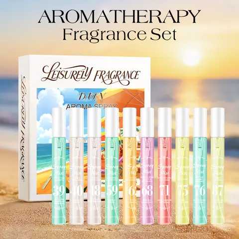 Women's 10-Piece Summer Brazilian Romantic Alcohol-Free Scented Fragrance Set - Vanilla, Caramel, Amber, Fruit, Coconut Fragrances, Elegant Gift Box for Adults, Ideal Holiday Gift Set