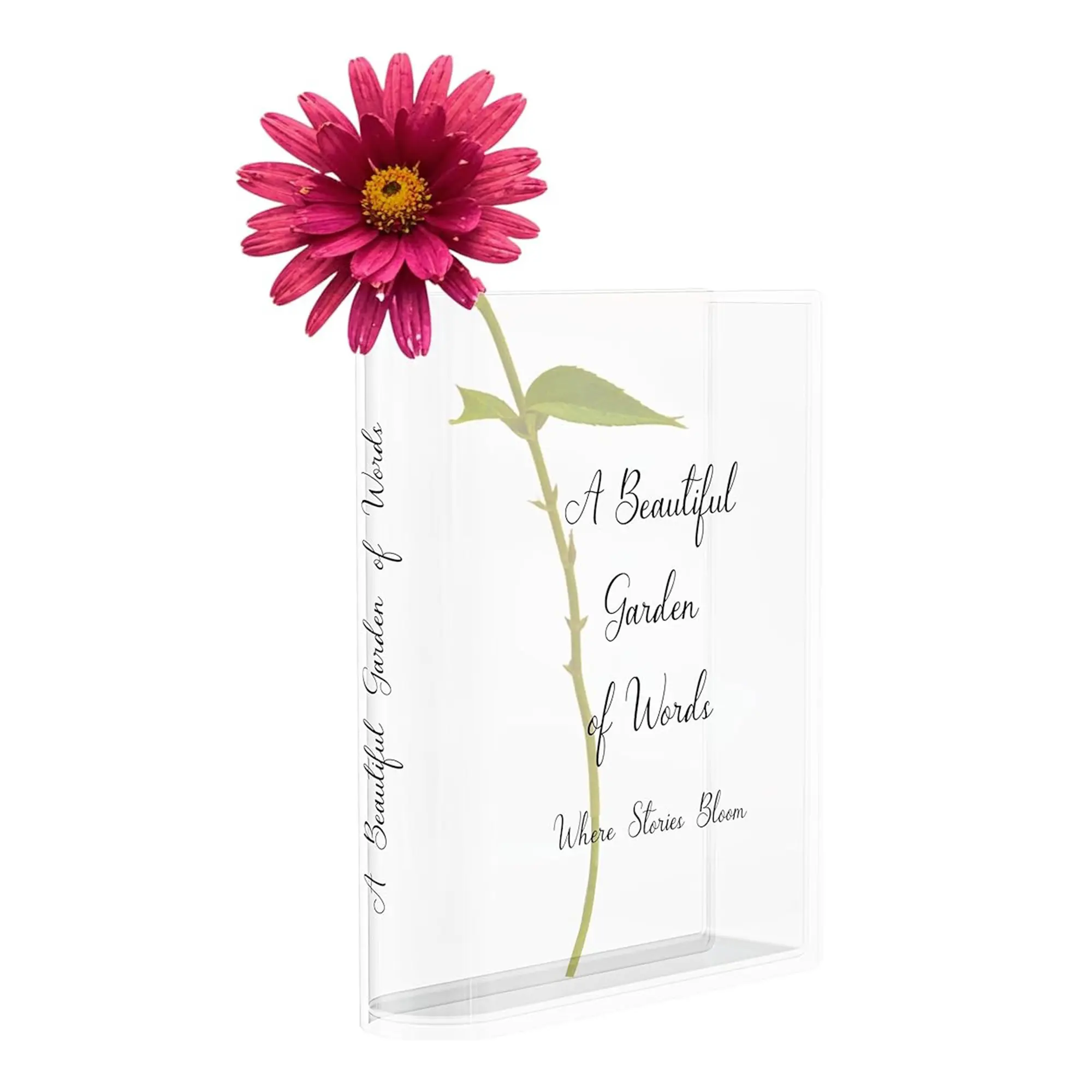 Acrylic Book Vase, Unique Book Vases for Flowers, Home Decor, Housewarming Gifts