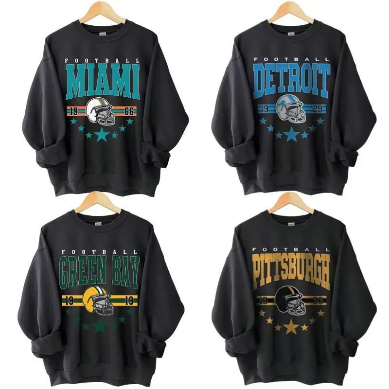 Vintage 90s All Team Football Sweatshirt - Black, Retro 1960s Cowboy Game Day Crewneck, Unisex Pullover for Men and Women, Soft Cotton Blend Fan Gift, Classic Sportswear for Football Lovers - AL