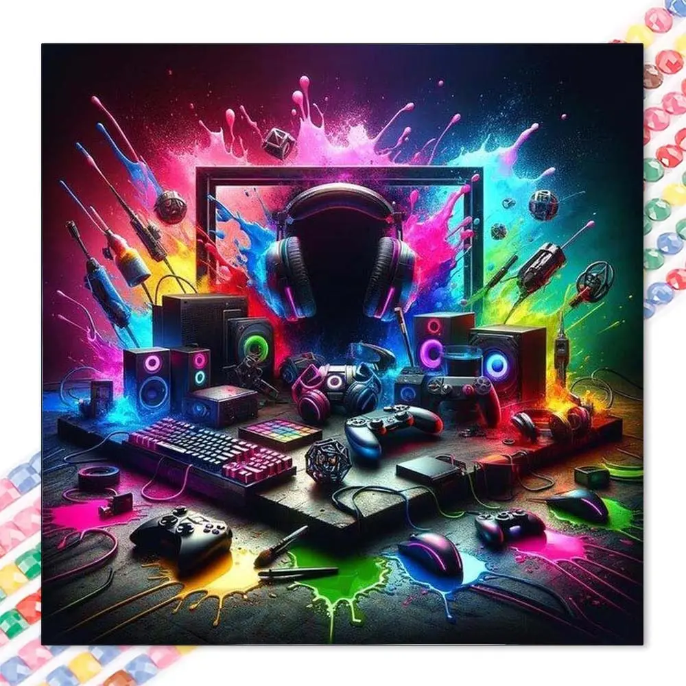 1pcs 5D DIY diamond painting kit, 5D diamond art set, Diy Diamond Arts, full round drill, mosaic, diamond art, DIY home decoration, suitable for Halloween and Christmas, Handcraft