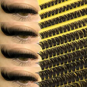 200pcs Faux Mink Clustered Eyelashes: 8-16mm Curly DIY, 80D Fluffy Full Clusters, Volume Cluster Lashes, Reusable, Artist Makeup Tool Kit Standard, Volumized False Eyelashes