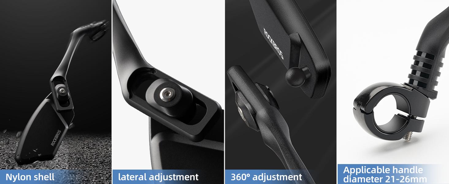 ROCKBROS Bike Mirrors for Handlebars - HD Blast-Resistant Bicycle Mirror for Ebike - 360 Degree Adjustable Bike Rear View Mirror - Left and Right ROCKBROS Bike Mirrors for Handlebars - HD Blast-Resistant Bicycle Mirror for Ebike - 360 Degree Adjustable Bike Rear View Mirror - Left and Right