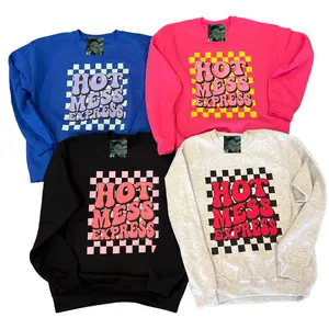 Hot Mess Express Collection- Crewneck Sweatshirt- Plus Size options- 50/50 Poly Cotton Blend
