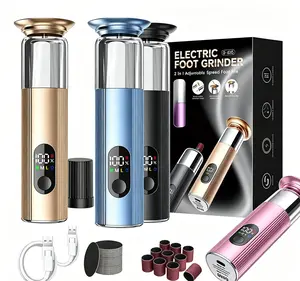 New dual-function electric foot scrubber - removes calluses, polishes feet and trims nails. Comes with 30/60 grinding discs, an aluminum electric foot scrubber tool, auxiliary lighting, and five color options for your choice.