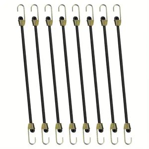 Elastic Bungee Cords with Hooks, 4/8pcs Mini Bungee Straps, Multi-Purpose String Luggage Straps, Securing Fixings, Camping Tent Tarp, Durable Nylon Rope, Durable Tie Downs