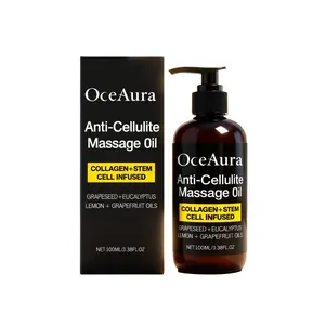 OCEAURA Anti-Cellulite Massage Oil Collagen Firming Wrinkle Reducing Brightening Lemon Body Oil Moisturizer Massage Oil Moisturizing Body Oil