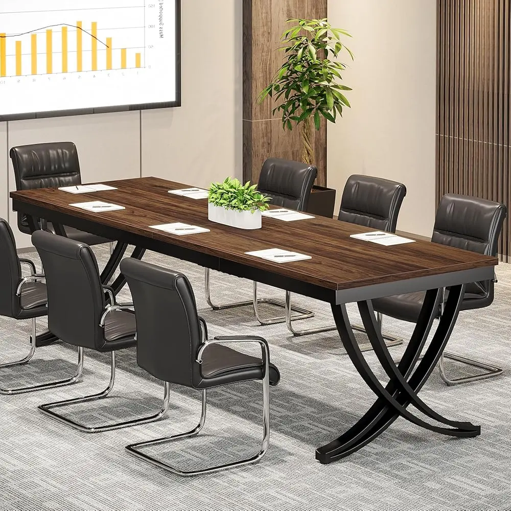 Tribesigns Large Conference Table For Office, 6-8 People, 78 Inch Rectangular Table With Metal Frame, Ideal For Business Meetings