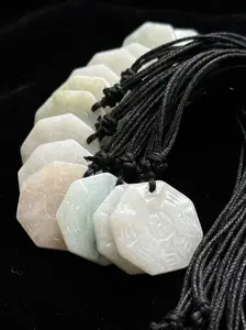 Natural Jade Bagua Pendant Necklace – Yin Yang Protection Talisman | Feng Shui Jade Charm
