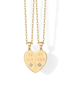 PAVOI 14K Gold Plated Heart Pendant Necklace Set for Women - Two Gifting Valentines Love Pendant Necklaces