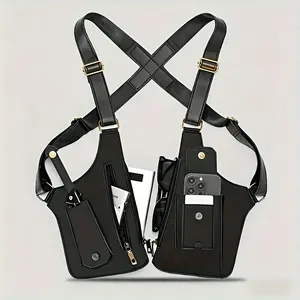 This adjustable underarm backpack, equipped with a rechargeable LED headlamp, is ideal for cycling, hiking, fitness, and sports. It can also be used as a phone bag or sports vest bag.