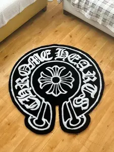 Chrxmx Hxxrt Custom Tufted Rug - Streetwear Home Decor - Custom Tufted Rug for Living Room & Bedroom Aesthetic - Vibrant Design with Black Pattern