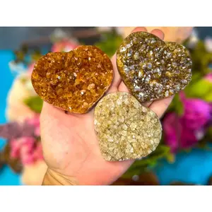 Citrine Heart Cluster