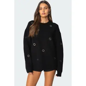 Ellia Grommet Oversized Sweater