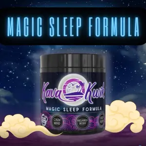 KavaKwik Magic Sleep Enhancement Formula - 20 Serving Jar - Berry Lemonade Flavor - Noble Kava Extract & L-Tryptophan - Calm Mind Relaxed Body - No Alcohol Gluten-Free