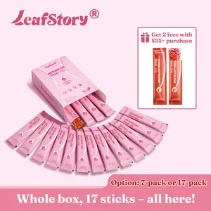 LeafStory Metabolism Reset Jelly (7Sticks/17 Sticks): Pomegranate Flavor, Support Metabolism & Energy, Support Digestion & Gut Health, Sugar-Free, Skin Elasticity, Hair & Nails, Gluten-Free, Non-GMO, Gelatin-Free-F