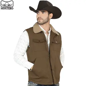 MONTERO VEST MT0891 CAMVAS FUR LINED VEST, PREMIUM QUALITY FOR CASUAL, FORMAL ANN WESTERN OCCASIONS MENS WEAR TOP