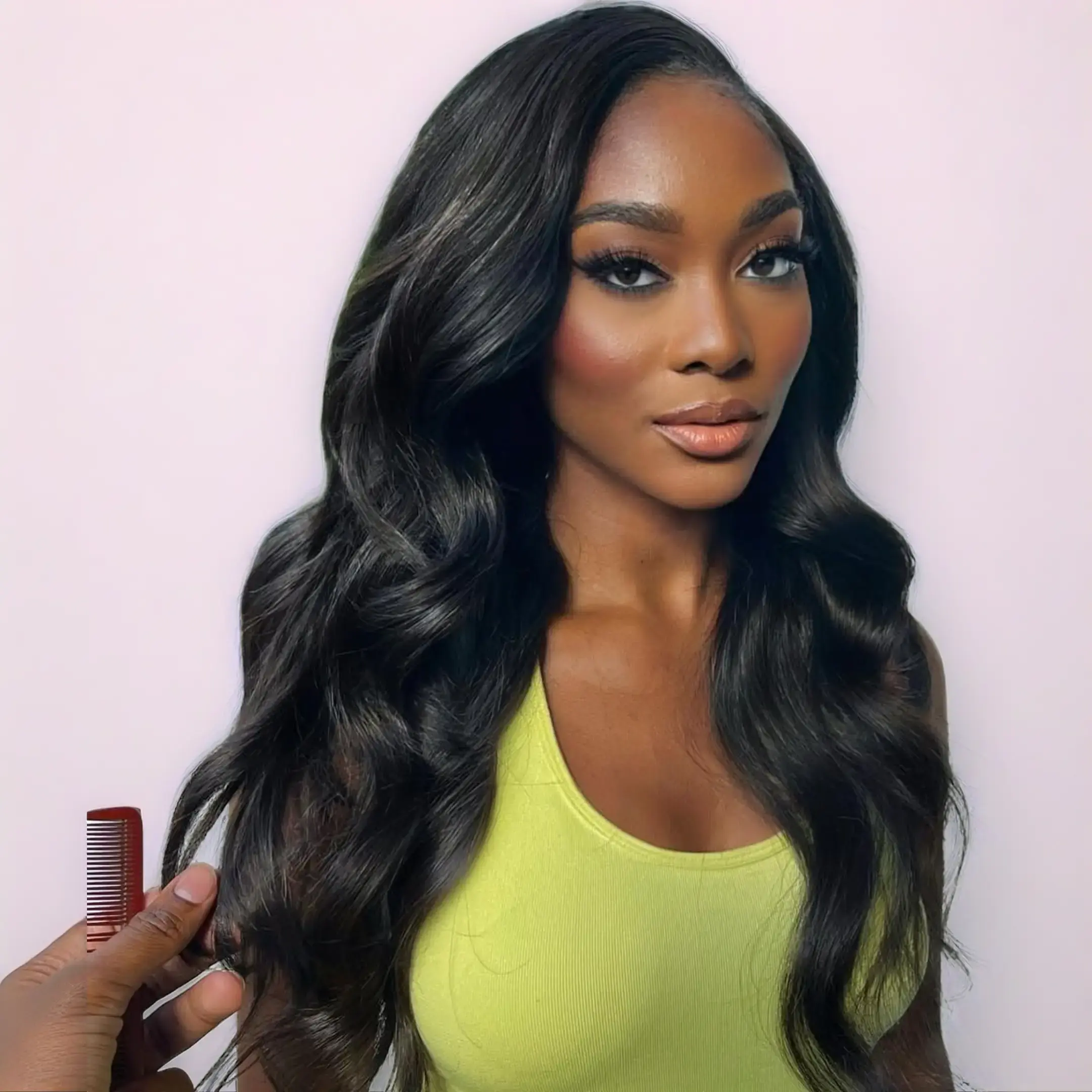 13x6 Body Wave Lace Front Wigs Human Hair 200% Density HD Lace Frontal Glueless Wigs Virgin Human Hair Pre Plucked with Baby Hair for Women,Shedding Free, Natural Black