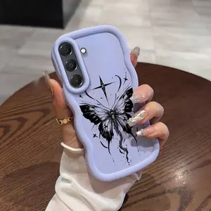 1 Piece Cross Butterfly Protection For Samsung S24 FE S24 FE Flexible Case Featuring Anti-Fingerprint And Bracelet For Fashion