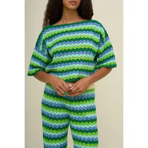 Shell Waves Crochet Pullover Top