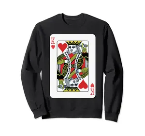 King of the Hearts Playing Card Poker Sweatshirt