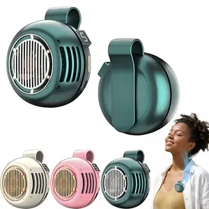NEW 2026 Portable Silent Mini Bladeless Fan Clip On with LED Display, Small Fan Clip on for Shirt & Waist, Upgraded 5-Speed Suspended Whirlwind Fans, 1000mAh Ultra-Light 3oz, For Outdoor & Travel & Office, Travel Accessories, Gift Rechargeable Usb Fan