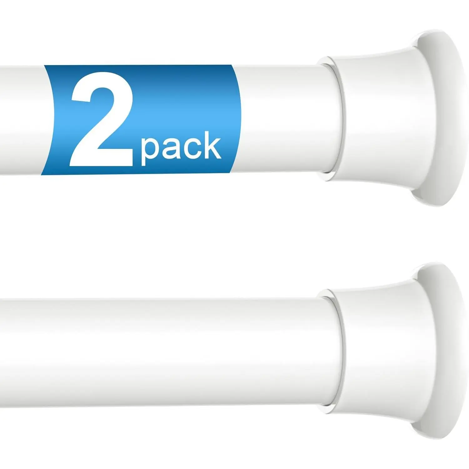 2pack Tension Curtain Rod 30 to 62 Inch, White Spring Tension Curtain Rod Adjustable Expandable Curtain Rod No Drilling, Spring  Curtain Rods for Windows, Bedroom, Doorway Door, Closet