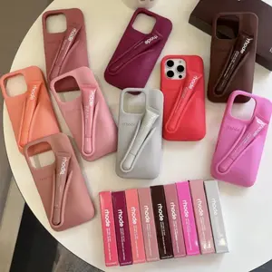 Viral Hailey Inspired Lip Balm Case for iPhone 15 14 13 17 Pro Max - Silicone Phone Cover with Tint Holder - Aesthetic "It Girl" Makeup Grip Case