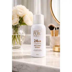 Divine Pure Beauty 24 Hr Long-Lasting Lightweight Makeup Fixing Spray - Single Item, Anti-Flaking, Anti-Oxidation Cosmetic Setting Spray for Flawless Finish