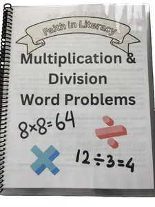 Faith in Literacy Multiplication & Division Word Problems Workbook for 3rd and 4th Grade Math Problem Solving Skills Development