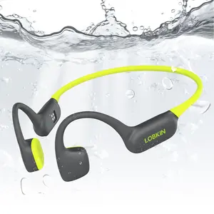 LOBKIN Bone Conduction Headphones, Bluetooth 6.0 Swimming Headphones Wireless, IPX8 Waterproof 32G Memory Open Ear Earphones with Microphone, 8H Playtimes for Hiking, Running, Swimming, Cycling