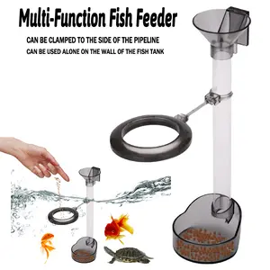 Acrylic Aquarium Feeder Tube Bowl Shrimp Feeding Tube Dish Set Dish Plastic Fish Feeding Ring Floating Circle Telescopic Circle Fish Feeding Feed Combination  Easy to Tropical Fish for Crabs Fish Aquatic Animals Fish Tank
