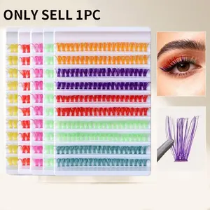 Colorful False Eyelashes, Large Capacity, Multi-Colors, Segmented, Dense and Curling, Natural Look, Cross-Border Style, High Quality Eyelashes