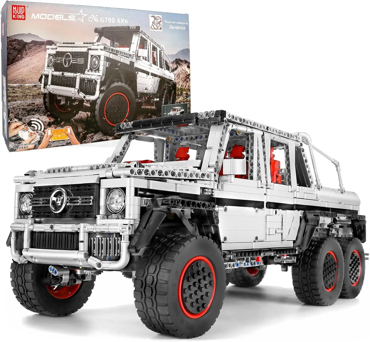Mould King 13061 Off-Road Truck Pick-up Vehicle Remote Control Building Block Adult Toy Gift 3686 Pcs Model Car Kit Durable