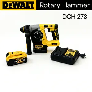 DEWALT DCH273 Rotary Hammer 20V MAX XR Brushless 26mm Drilling 0-950RPM 0-3600IPM SDS-Plus 3-Mode Power Tool For Concrete Drilling Wall Chiseling Anchor Installation HVAC Electrical & Home Renovation Work