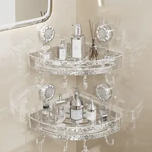 Wall Mounted Bathroom Storage Rack, 1/2 Counts Modern Storage Holder Bathroom Rack Organizer, Punch Free Bathroom Accessories Organizer, Home Supplies, Dealsforyoudays