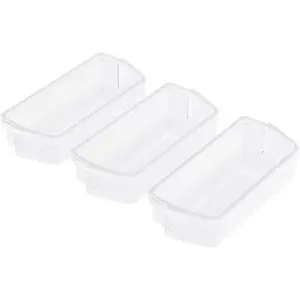 HECASA W10321304 WPW10321304 AP6019471 Refrigerator Door Shelf Compatible with Whirlpool Refrigerator 2171046 2171047 2179574 PS11752778 Replacement only PC Plastic Clear Door Bin Shelf -3 PCS