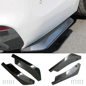 Adjustable Carbon Fiber Car Front Rear Bumper Strip Lip Spoiler Diffuser Splitter Scratch Protector Winglets Side Skirt Extension Universal Kit