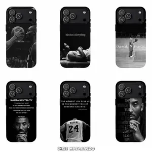 Kobe Bryant Quote Phone Case, Mamba Mentality Motivation Tough Cases and Headphones Hard Case, Basketball Legend Phone Cover Gift for Fans