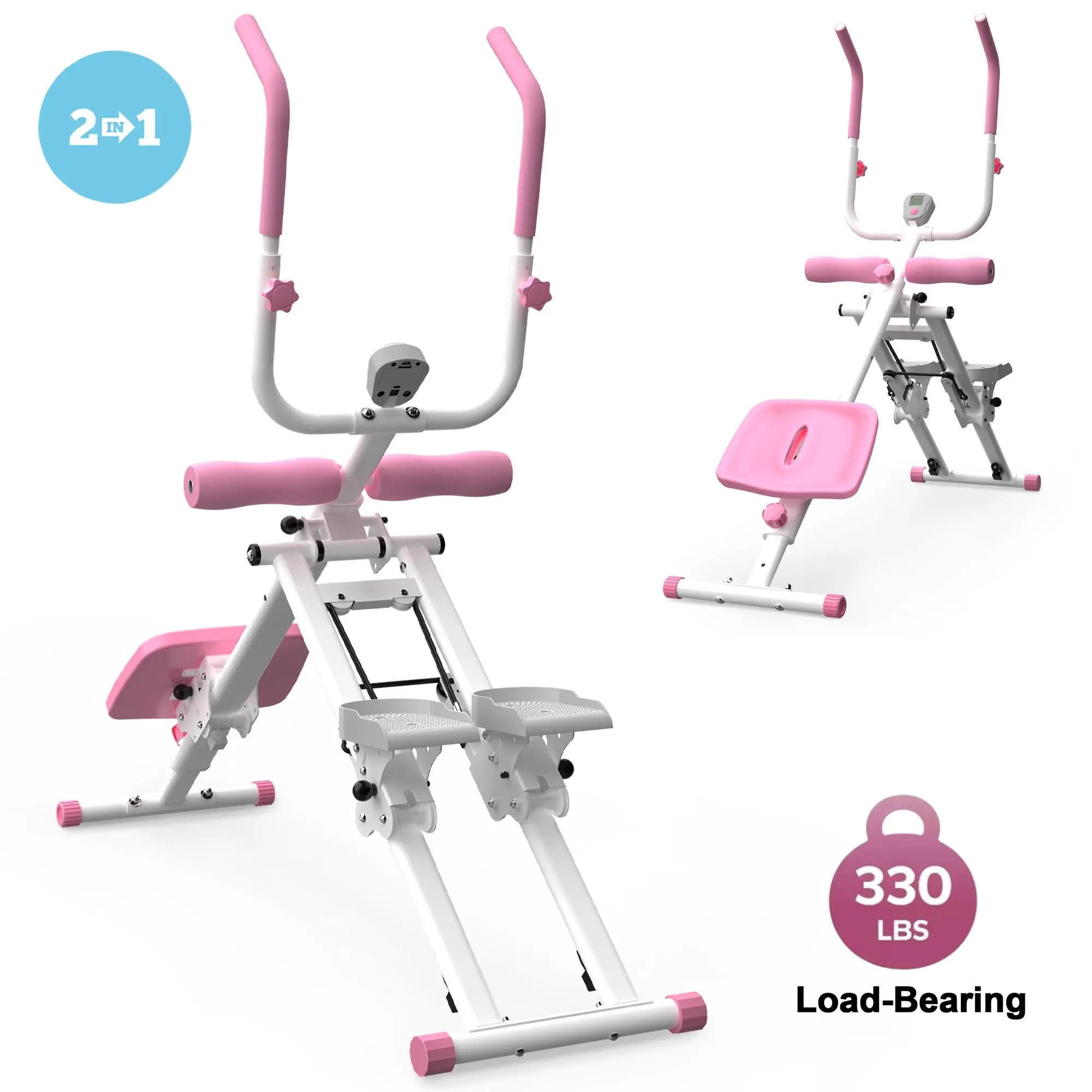 Dufominc 2-in-1 Stair Stepper Machine & Ab Workout Trainer, Upgraded High-Efficiency Multi-Function Full-Body Exercise Equipment for Home Gym, At-Home Gym Gear, At Home Gym Equipment Multifunctional Home Gym