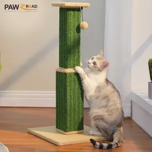PAWZ Road Carpet Cat Scratching Post 32-Inch Tall Scratching Post for Indoor Cats Adults with Carpet, Large Base and Removable Dangling Ball#SummerVibes #petlovers